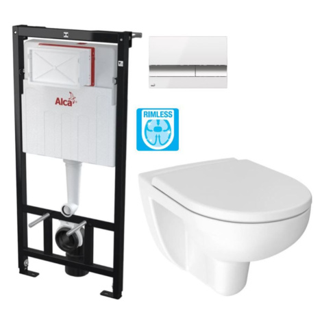 ALCADRAIN Sádromodul předstěnový instalační systém s bílým/ chrom tlačítkem M1720-1 + WC JIKA LY AKCE/SET/ALCA