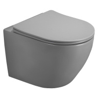 MEXEN Lena Závěsná WC mísa včetně sedátka s slow-slim, z duroplastu, světle šedá mat 30224061