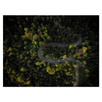 Fotografie Curvy mountain road winding through a, maphke, 40x30 cm