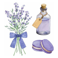 Ilustrace A bouquet of lavender with a, Yurii Sidelnykov, 40 × 40 cm