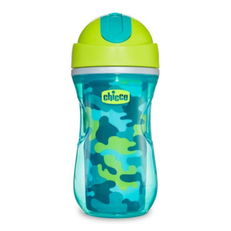 Hrnek Chicco Sportovní termo s brčkem 266 ml, zelený 14m +