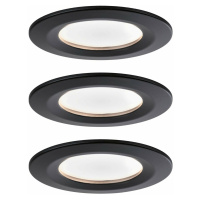 PAULMANN LED vestavné svítidlo Nova kruhové 3x6,5W teplá bílá černá/mat nevýklopné 3ks sada 944.