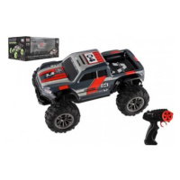 Auto RC pick up terénní plast 25cm 2,4GHZ na baterie šedo-červený v krabici