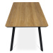 Jídelní stůl, 180x90x76 cm, MDF deska s dýhou odstín dub, kovové nohy, černý lak