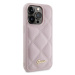 Guess hard obal na iPhone 15 PRO MAX 6.7" Pink Quilted Metal Logo