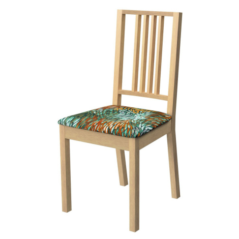 Dekoria Potah na sedák židle Börje, zelená/oranžová, potah sedák židle Börje, Intenso Premium, 1
