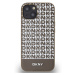 Zadní kryt DKNY PU Leather Repeat Pattern Bottom Stripe MagSafe pro Apple iPhone 13, hnědá