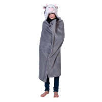 Cozy Noxxiez BL827 Kravička - hřejivá deka s kapucí se zvířátkem a tlapkovými kapsami