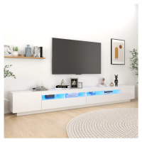 vidaXL TV skříňka s LED osvětlením bílá s vysokým leskem 300x35x40 cm