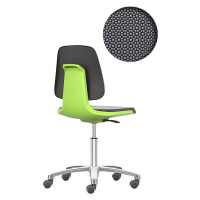 bimos Pracovní otočná židle LABSIT, pět noh s kolečky, sedák Supertec, zelená barva