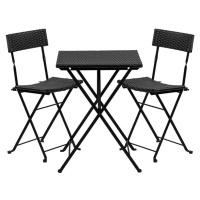 Stilista 87067 Stilista Zahradní polyratanový set, černý, 2 židle + stůl