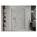 MEXEN/S Roma obdélníkový sprchový kout 100x70, transparent, zlatý + vanička 854-100-070-50-00-40