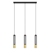 LED Lustr na lanku BARS 3xGU10/4,8W/230V černá/zlatá