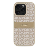 DKNY PU Leather Repeat Pattern Tonal Stripe Zadní Kryt pro iPhone 16 Pro Max Pink