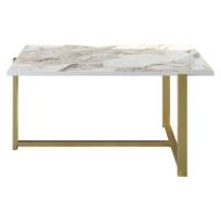 Kalune Design Konferenční stolek Merideths bílo-zlatý