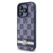 Zadní kryt DKNY PU Leather Checkered Pattern and Stripe pro Apple iPhone 15 Pro Max, modrá
