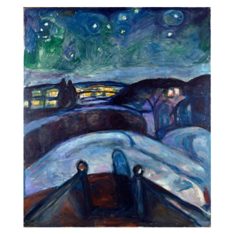 Obrazová reprodukce Star Night Night Landscape in Northern Europe., Munch, Edvard, 34.1 × 40 cm