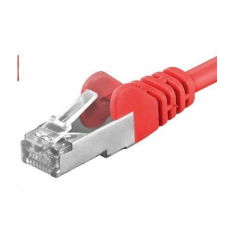 PREMIUMCORD Patch kabel CAT6a S-FTP, RJ45-RJ45, AWG 26/7 1m červená