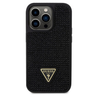 Guess Rhinestones Triangle Metal Logo kryt pro iPhone 14 Pro černý