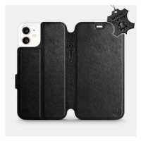 Flip pouzdro na mobil Apple iPhone 11 - Černé - kožené - Black Leather