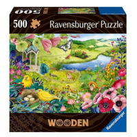 Ravensburger Dřevěné puzzle Divoká zahrada 500 dílků