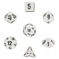 Sada kostek Chessex Opaque Polyhedral 7-Die Set - White with Black