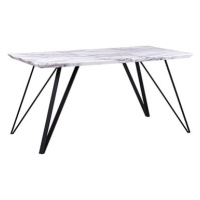 Jídelní stůl mramorový vzhled bílý / černý 150 x 80 cm MOLDEN, 242460
