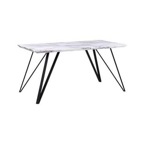 Jídelní stůl mramorový vzhled bílý / černý 150 x 80 cm MOLDEN, 242460 BELIANI