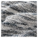 Bielastické potahy OCEANO NOVÉ šedo-modré trojkřeslo s dřevěnými rukojeťmi (š. 150 - 200 cm)