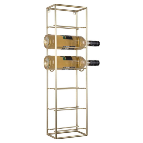 Nástěnný kovový regál na víno ve zlaté barvě počet lahví 6 Single – PT LIVING