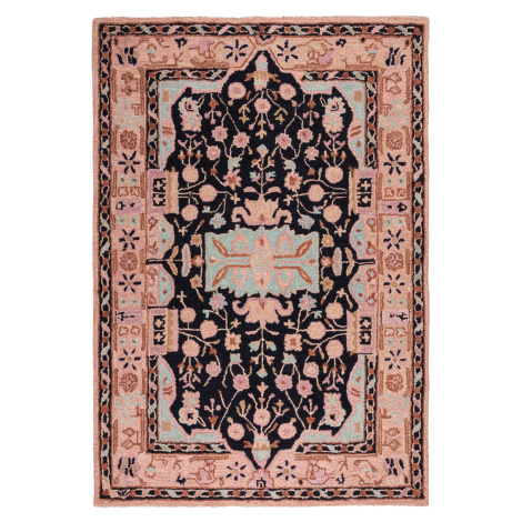 Kusový koberec Wool Loop Blossom Pink/Black 120x170 cm Flair Rugs