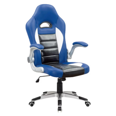 Herní židle GRENO — ekokůže, modrá