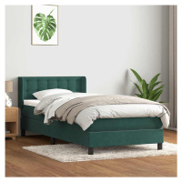 vidaXL Box spring postel s matrací tmavě zelená 80x220 cm samet