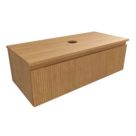 Koupelnová skříňka s krycí deskou SAT Evolution 98x30x44,5 cm dub medový mat SATEVO100DMD
