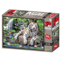 PRIME 3D PUZZLE - Bílé tygři 63 dílků