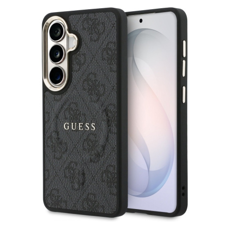 Guess PU Leather 4G Gold Frame Magnetic Zadní Kryt pro Samsung Galaxy S26+ Black