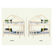 Benlemi Dřevěná patrová postel KILI ve tvaru domečku Zvolte barvu: Nelakovaná, Zvolte šuplík: Be