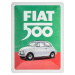 Plechová cedule Fiat 500 Italian Colours, (15 x 20 cm)