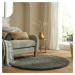 Flair Rugs koberce Kusový koberec Shaggy Teddy Charcoal kruh Rozměry koberců: 133x133 (průměr) k