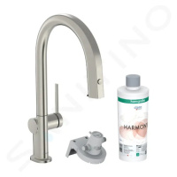 Hansgrohe 76801800 - Dřezová baterie s výsuvnou koncovkou a filtrací, vzhled nerezu