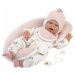 Llorens 74104 NEW BORN - realistická panenka miminko se zvuky a měkkým látkovým tělem - 42
