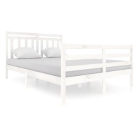 Rám postele bílý masivní dřevo 140 × 200 cm, 3100655