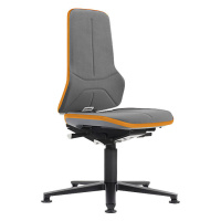 bimos Pracovní otočná židle NEON, patky, synchronní mechanika, Supertec, oranžový flexibilní pás