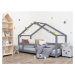 Benlemi Dětská postel domeček LUCKY s bočnicí Zvolte barvu: Světle šedá, Rozměr: 120 x 200 cm