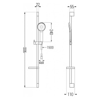 MEXEN/S Alexset DS40 Set umyvadlové a vanové baterie s příslušenstvím, chrom 71213DS40-00