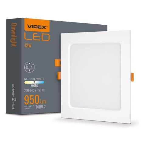 LED panel vestavný 12W 175x175mm CCD NEUTRÁLNÍ BÍLÁ VIDEX