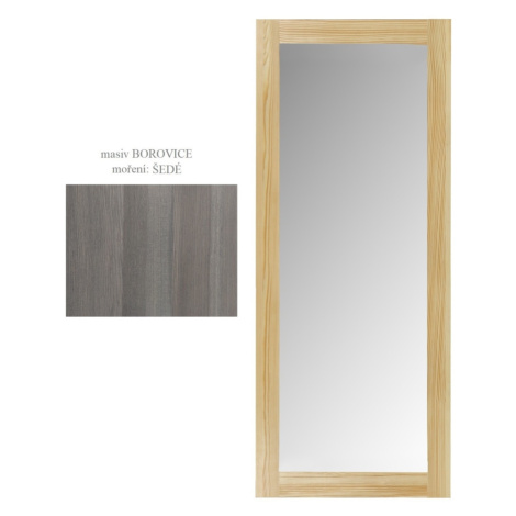 Zrcadlo ASISI, masiv borovice/moření: šedá Drewmax