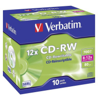 VERBATIM CD-RW(10 ks)Jewel/High Speed/8x-12x/DLP/700MB