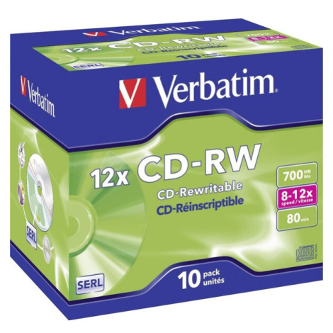 VERBATIM CD-RW(10 ks)Jewel/High Speed/8x-12x/DLP/700MB