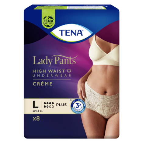 TENA Lady Pants plus creme inkontinenční kalhotky velikost L 8 kusů